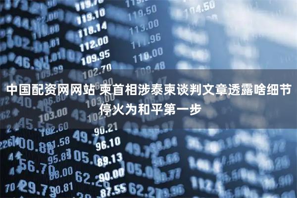中国配资网网站 柬首相涉泰柬谈判文章透露啥细节 停火为和平第一步